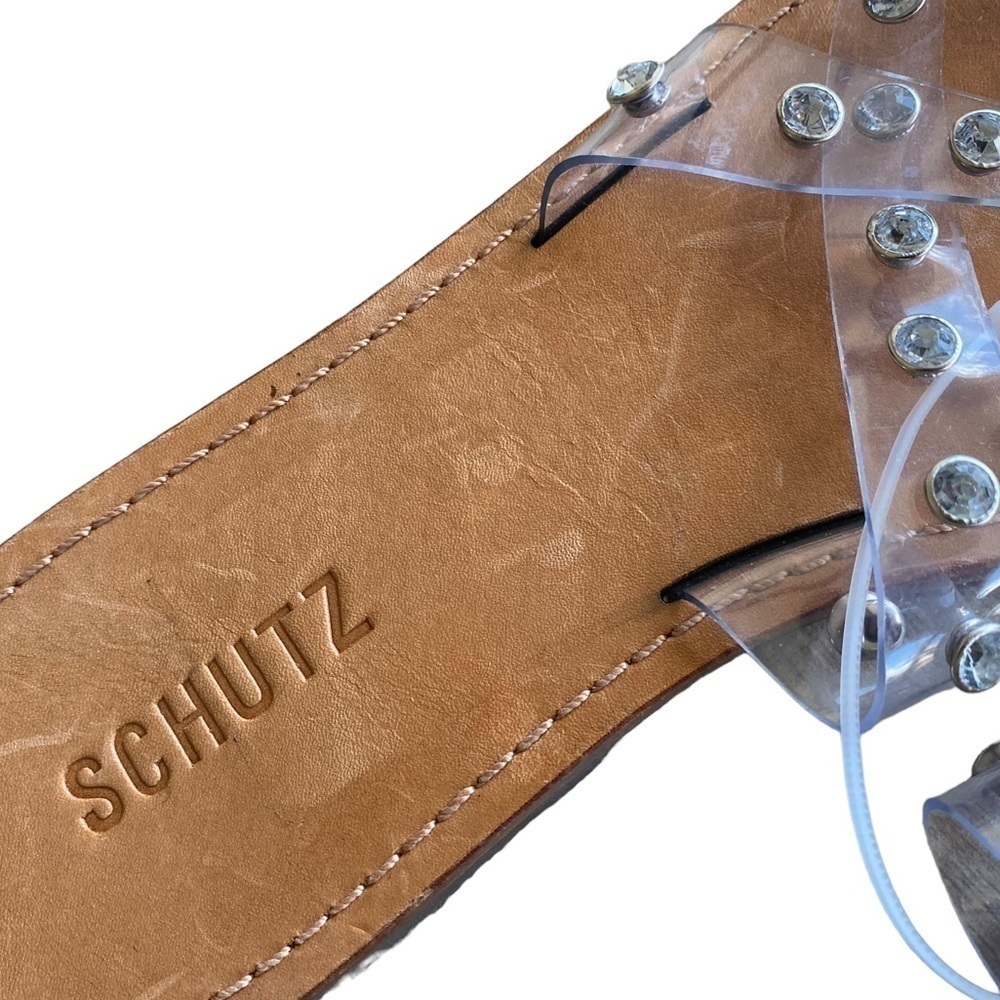 NEW Schutz Cathryn Clear Rhinestone Slides Transparent Crystal Sandal | Size 8.5 - Picture 4 of 9